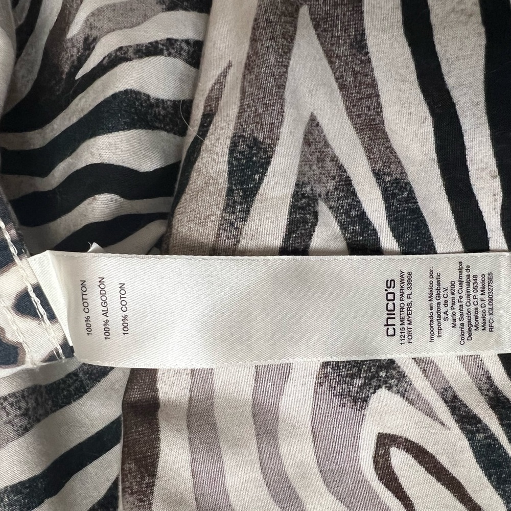 Chico's Leopard & Zebra Print Button Down Shirt C… - image 5